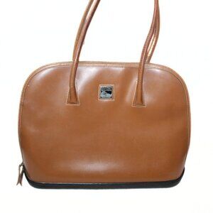 Vintage Dooney & Bourke large leather PARaSOLE tan domed top shoulder bag